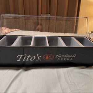 Tito's Handmade Vodka Black Condiment Caddy For Bar